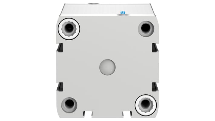 Cilindro pneumatico Festo ADN-63-60-I-P-A, doppio effetto, alesaggio 63 mm, corsa 60 mm, montaggio con foro passante o filettatura.