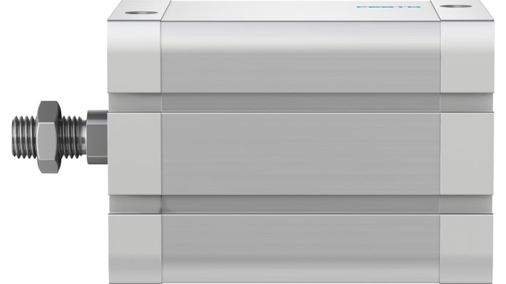 Cilindro pneumatico compatto Festo ADN-63-60-A-P-A, doppio effetto, foro 63 mm, corsa 60 mm, pressione massima 10 bar.