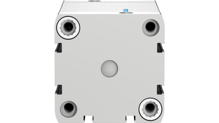 Cilindro pneumatico compatto Festo ADN-63-60-A-P-A, doppio effetto, foro 63 mm, corsa 60 mm, pressione massima 10 bar.