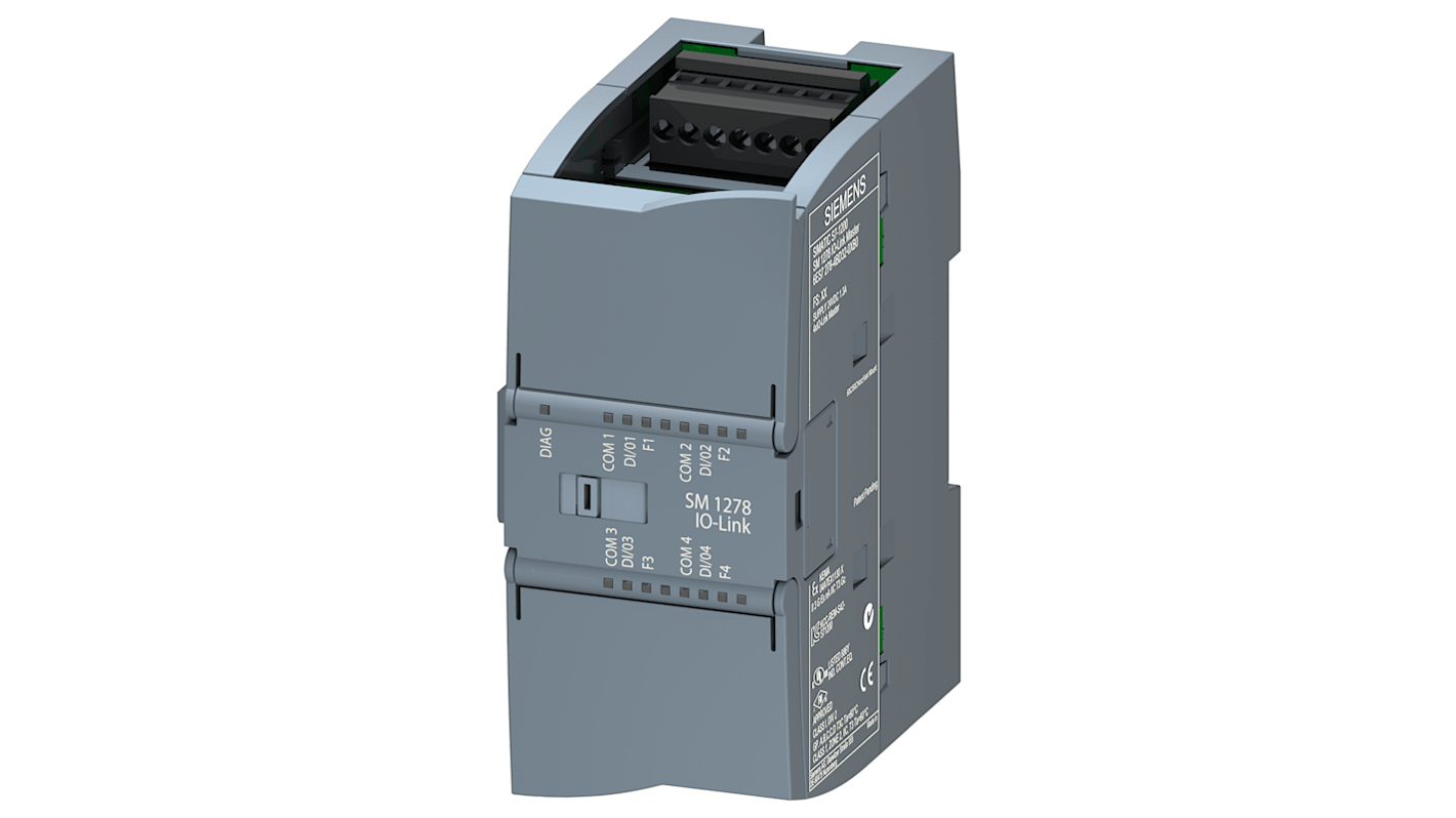 Scatola sensore Siemens 6ES7278-4BD32-0XB0: 4 porte M12, IO-Link, 24V c.c. - Serie SIMATIC. Ideale per sistemi di rilevamento termico, prossimità e fotoelettrico. LED diagnostici, IP20, design compatto.