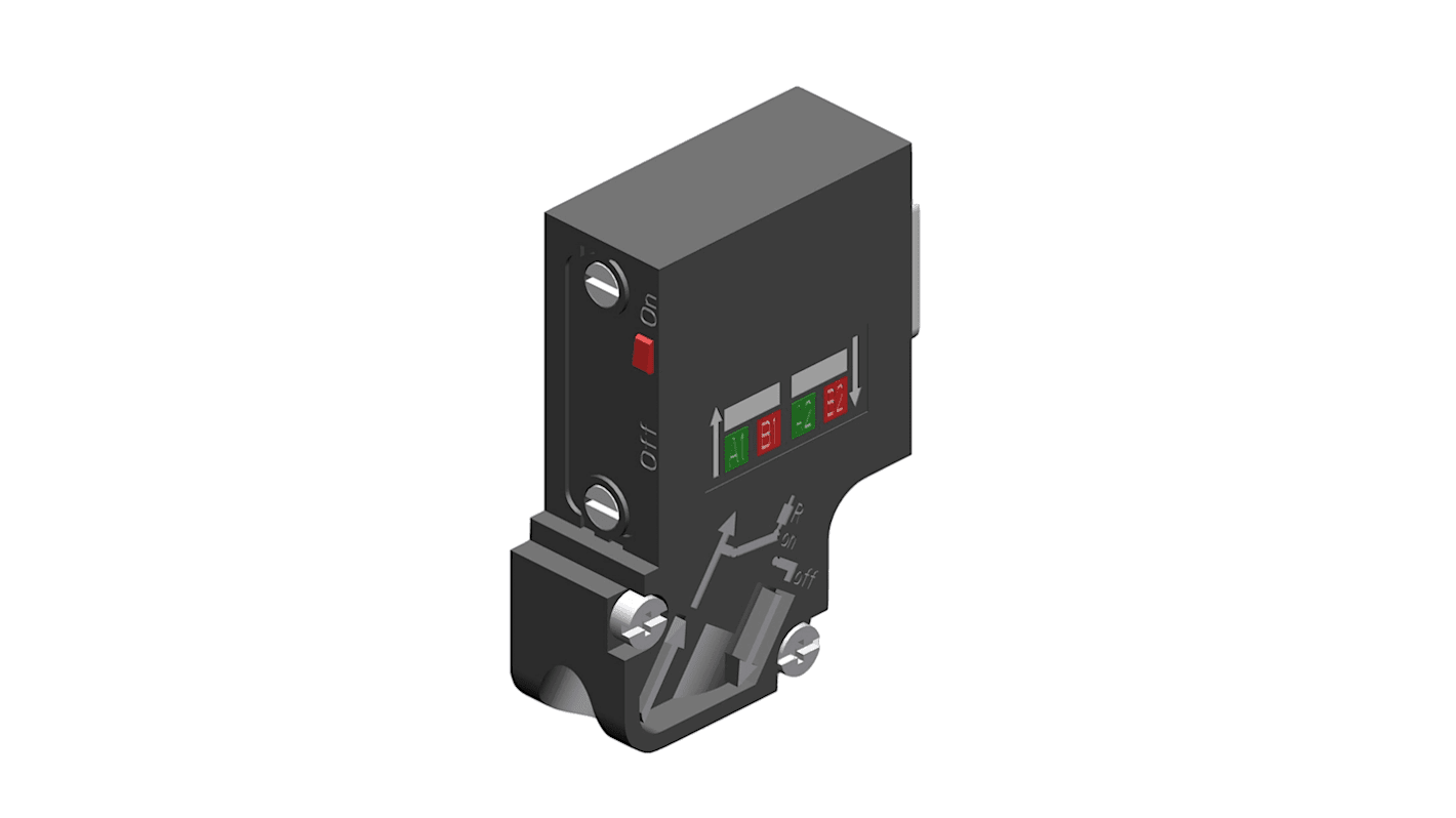 Connettore bus Siemens 6ES7972-0BA61-0XA0 per cavo PROFIBUS, D-Sub 9 pin, IP20, operante da -25 a +60 °C.
