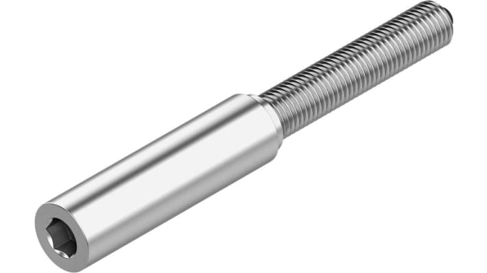 Ammortizzatore Festo DYEF-G8-M4-Y1, lunghezza 22,9 mm, assorbimento energia 0,018 J, montaggio con guaina filettata.