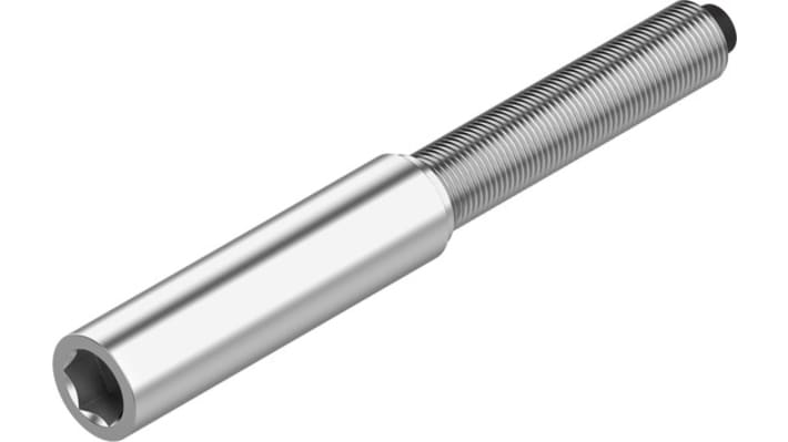 Ammortizzatore idraulico Festo DYEF-G8-M6-Y1, lunghezza 31.8 mm, filettatura M6, resistenza a impatti fino a 0.8 m/s.