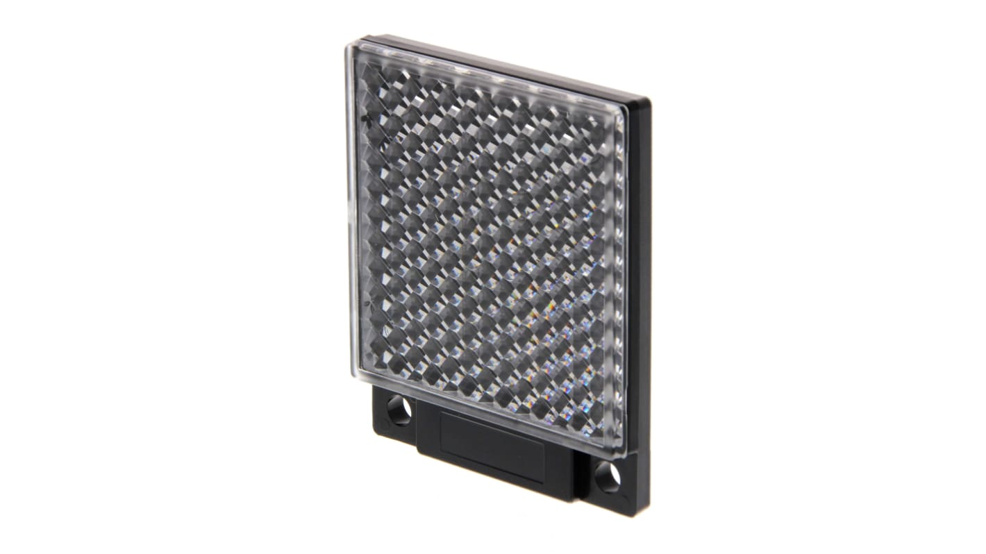 Riflettore Omron E39-R10 per sensori E3ZM, in acrilico, profondità 8 mm, compatibile con vari modelli E3ZM.
