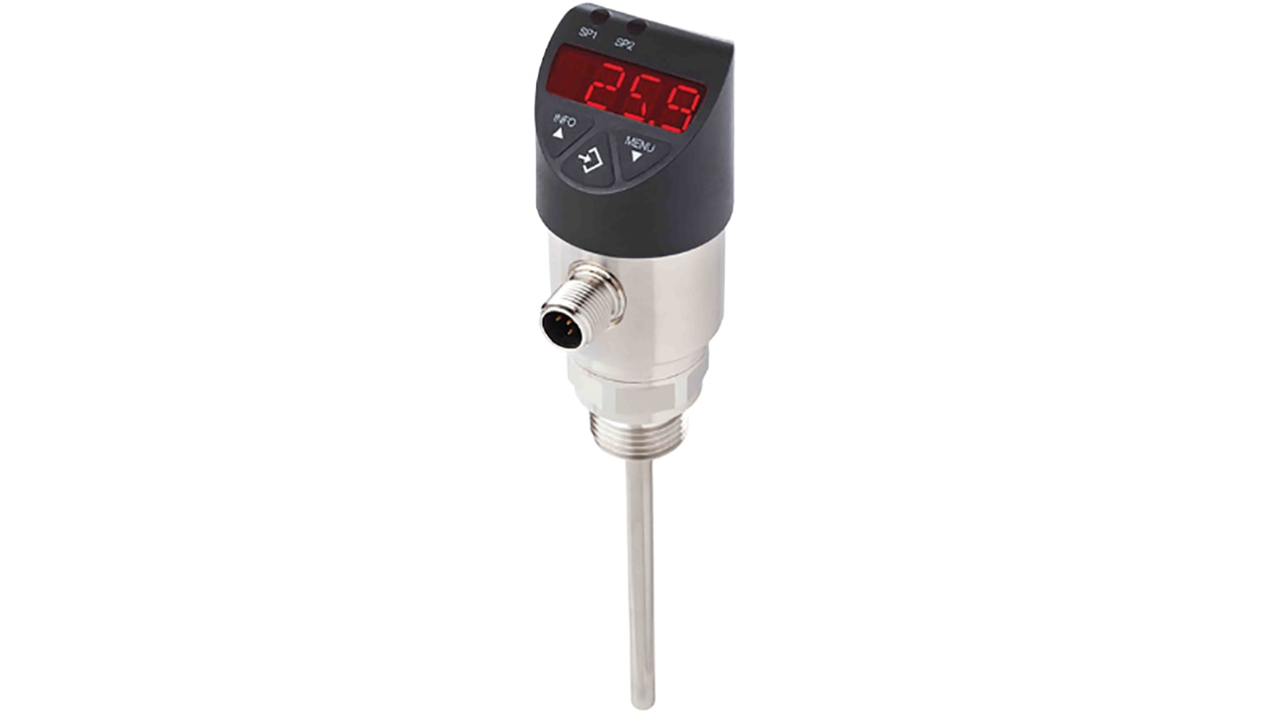 Sensore RTD WIKA 14037098, serie TSD-30, rileva temperature da -20°C a +80°C, montaggio flessibile e configurazione intuitiva.