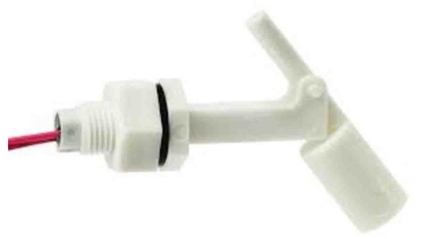 Interruttore a galleggiante WIKA 118329 in plastica, montaggio orizzontale, temperatura da -40 a +120 °C, lunghezza cavo 300 mm.