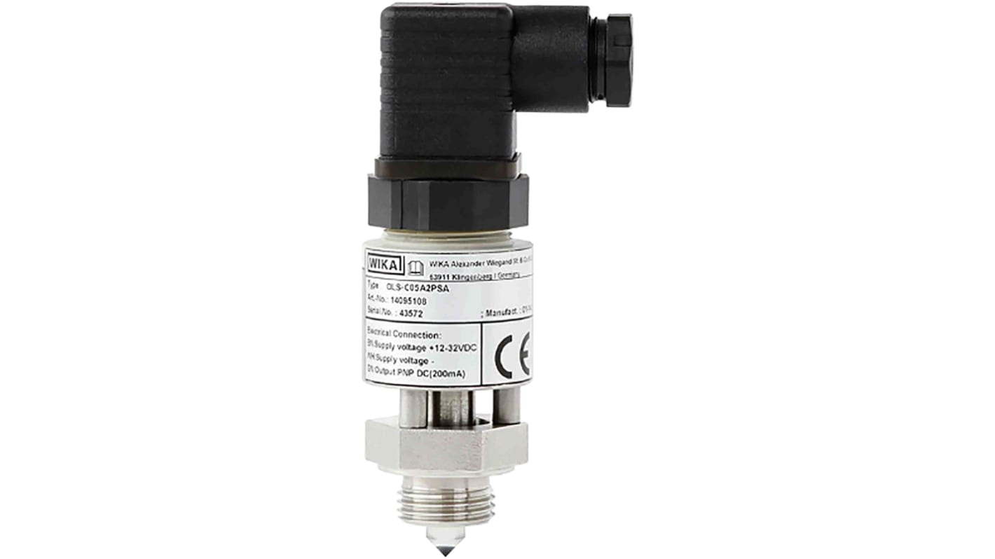 WIKA 14241094, sensore di livello OLS-C05, montaggio a pannello, alimentazione 12-32 V CC, uscita PNP, corpo in acciaio INOX.