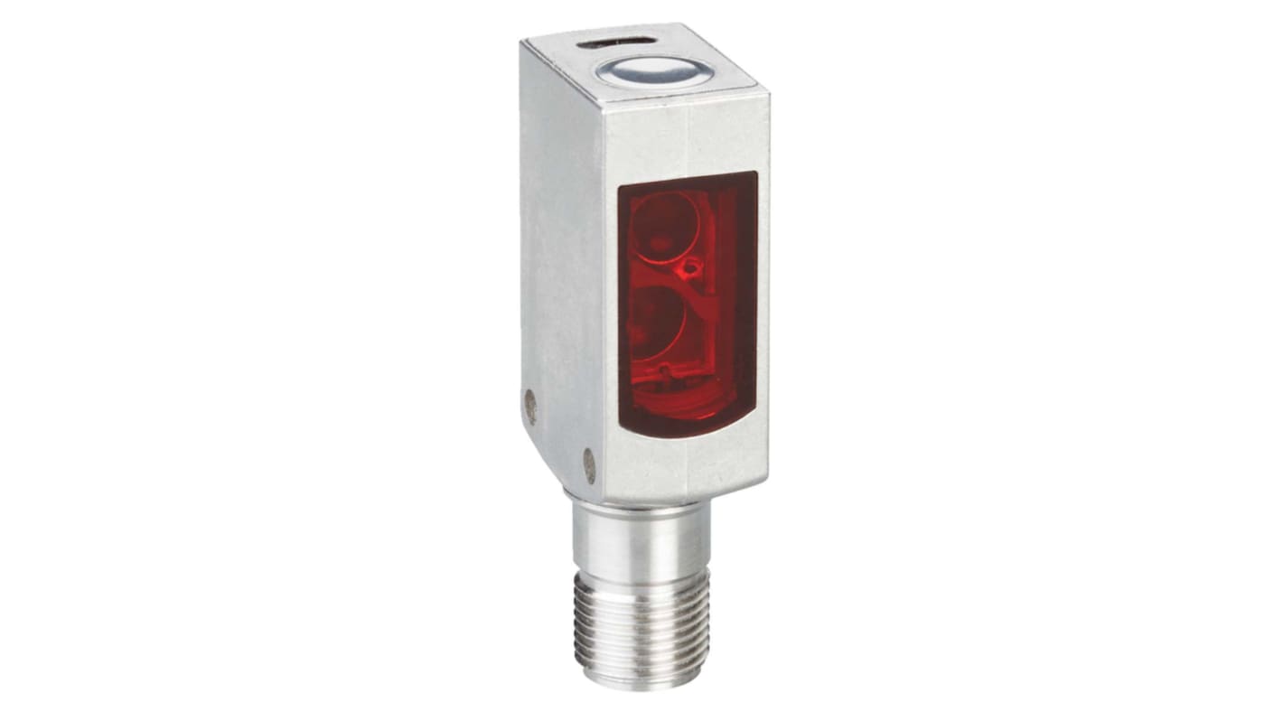 Sensore fotoelettrico rettangolare a retroriflessione Sick WLG4S-3P2432V, rilevamento fino a 5 m, custodia in acciaio INOX, IP66-69K.