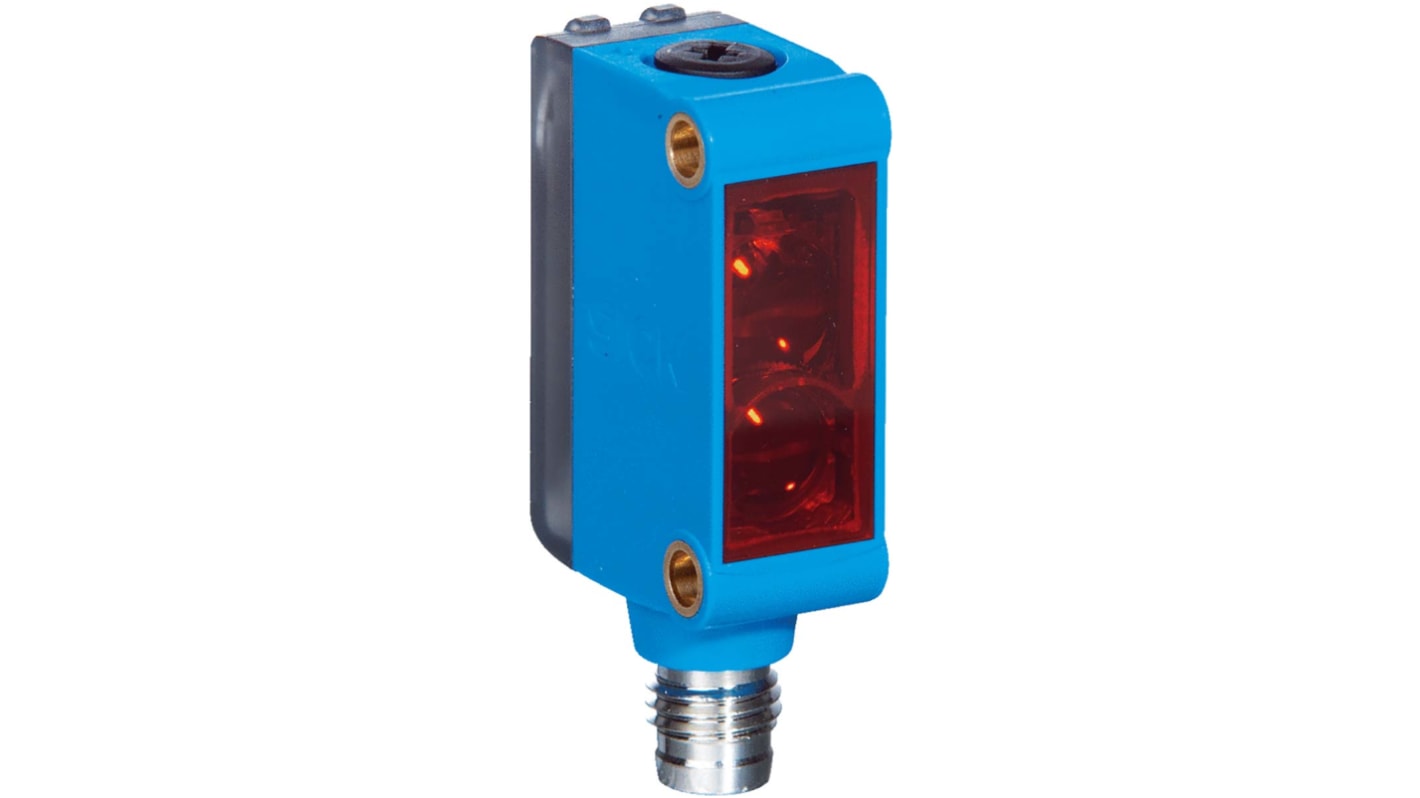 Sensore fotoelettrico rettangolare a retroriflessione Sick GL6-N4211, rilevamento fino a 6 m, uscita NPN, IP67, montaggio semplice.