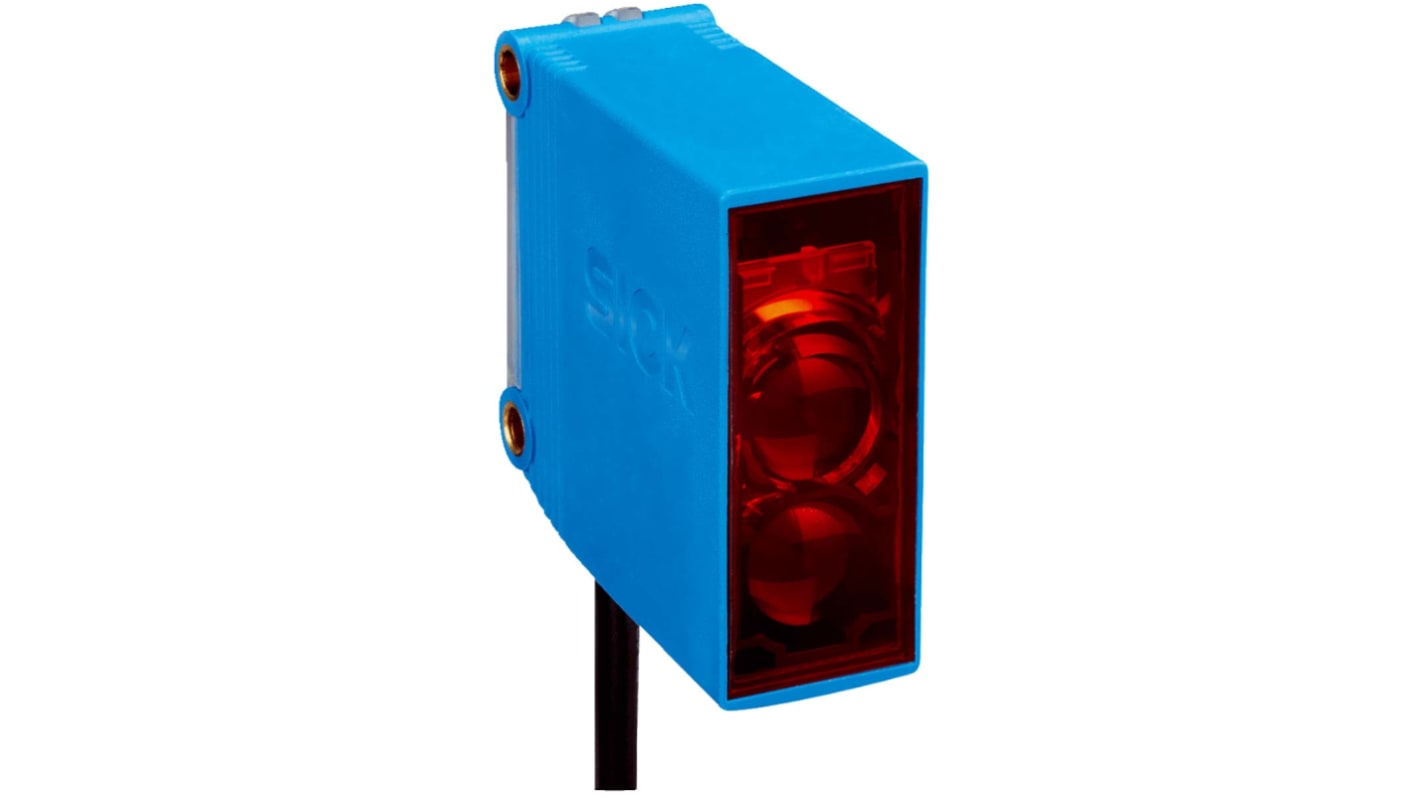 Sensore fotoelettrico rettangolare Sick GL10-R3712, rilevamento fino a 12 m, alimentazione 10-30 V CC, grado di protezione IP67.