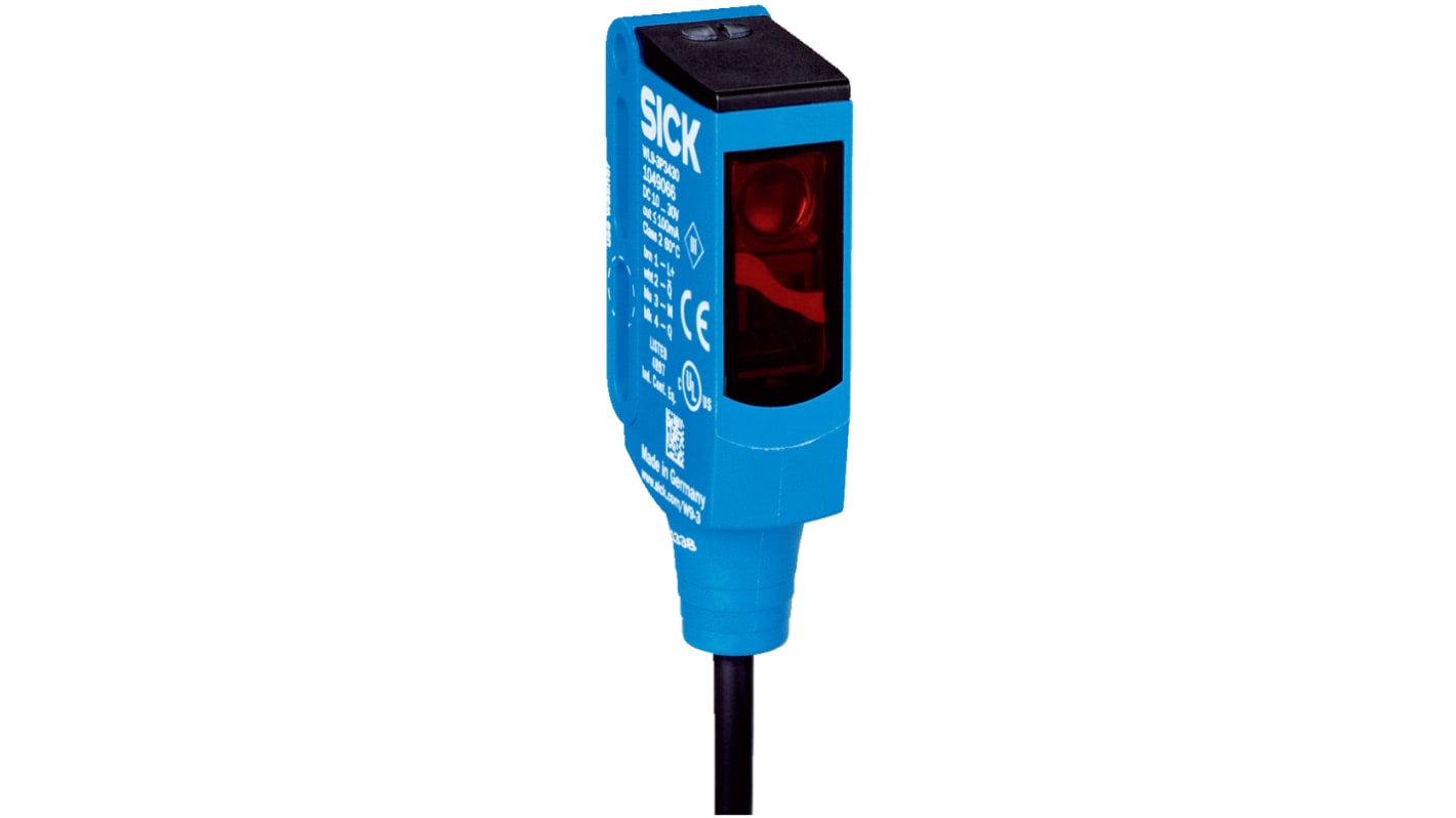 Sensore fotoelettrico rettangolare Sick WL9-3P3430, rilevamento fino a 4 m, uscita PNP, grado di protezione IP66/IP67/IP69K.