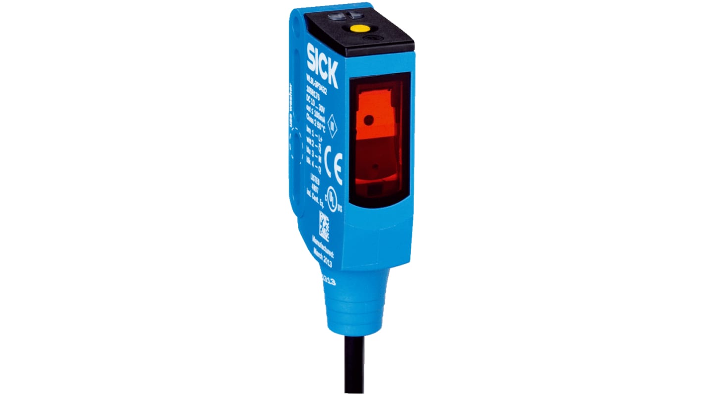 Sensore fotoelettrico rettangolare a retroriflessione Sick WL9L-3P3432, rilevamento fino a 12 m, IP66/IP67/IP69K.
