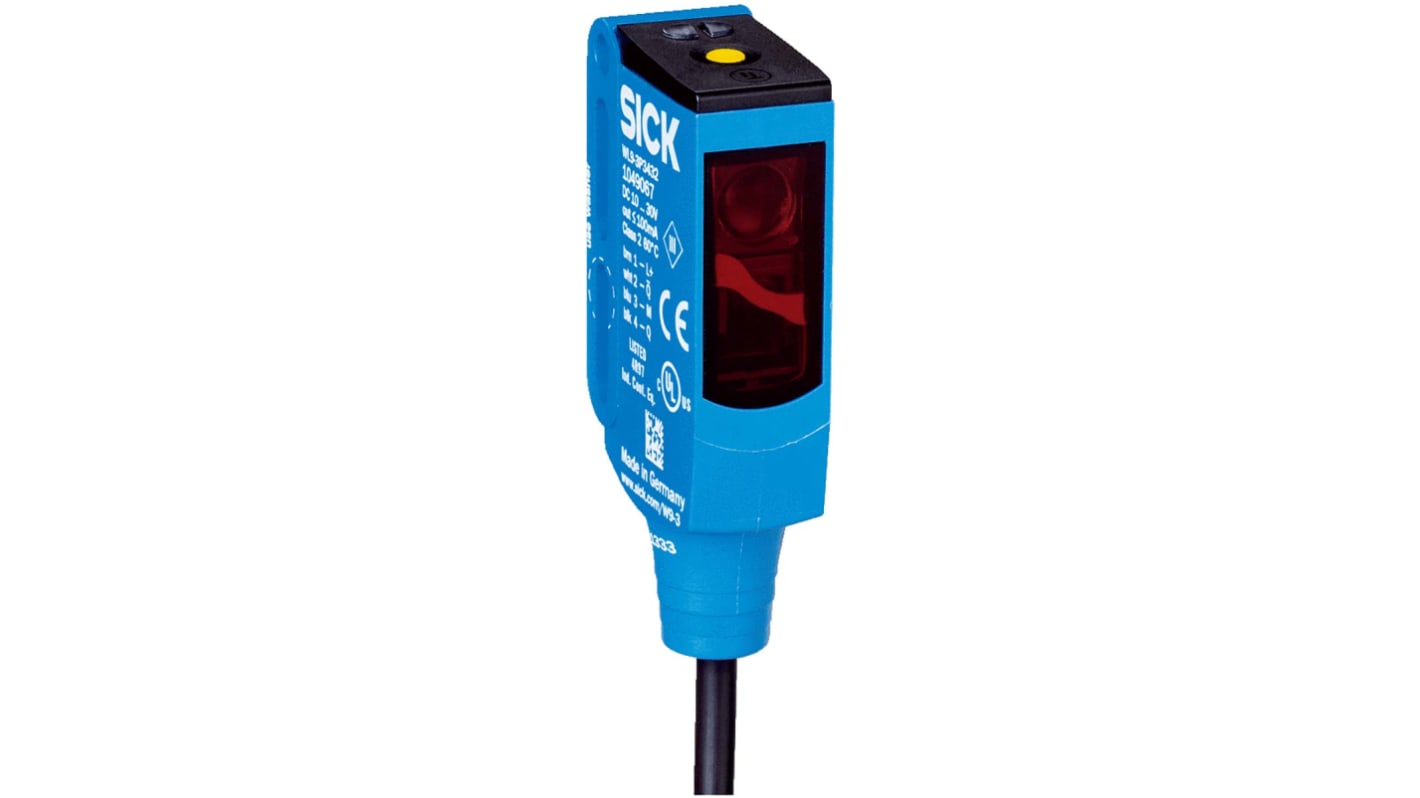 Sensore fotoelettrico rettangolare Sick WL9G-3N1132P06, rilevamento fino a 5 m, uscita NPN, grado di protezione IP66/IP67/IP69K.