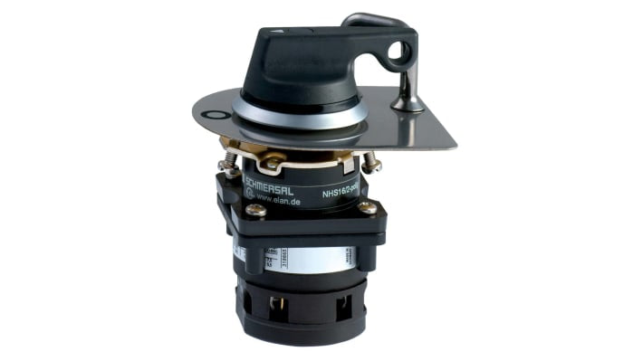 Modulo isolatore Schmersal NHS16/2-POL, 2 poli, corrente 20A, montaggio a flangia, grado di protezione IP67/IP69K.