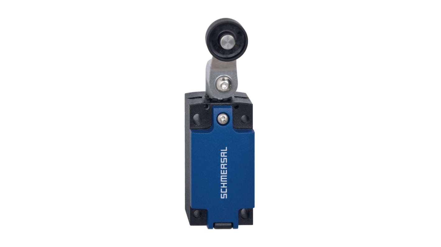 Interruttore di sicurezza Schmersal 103015107 con leva a rotella, contatti in argento e grado di protezione IP66/IP67.