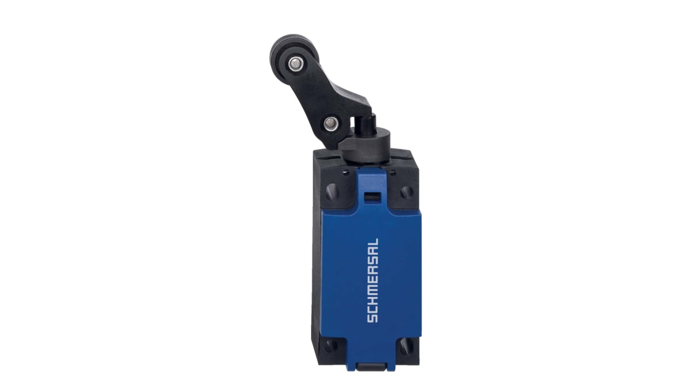 Interruttore di sicurezza Schmersal 103015156 con contatti in argento, grado di protezione IP66/IP67 e vita meccanica di 10 milioni di operazioni.