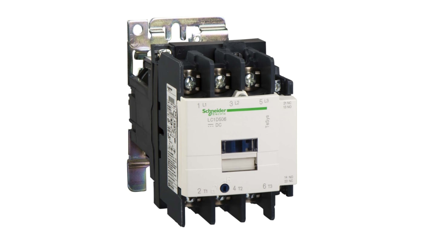 Contattore Schneider Electric LC1D506SWS207, 3 poli, 3 NA, 50 A, bobina 72 V c.c., classe di protezione IP20.