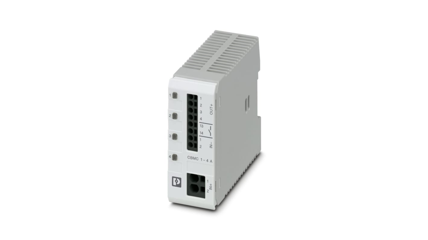 Interruttore automatico elettronico Phoenix Contact 2906032, 1 canale, 24V, 10A, Montaggio Guida DIN. Protezione da sovratensioni per automazione industriale. LED rossi per segnalare problemi.