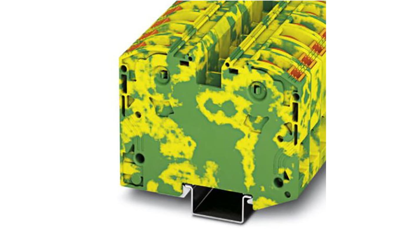 Morsettiera Modulare Phoenix Contact 3212066, verde-gialla, sezione 2,5-35 mm². Materiale PA, grado inquinamento 3. Adatto per messa a terra.