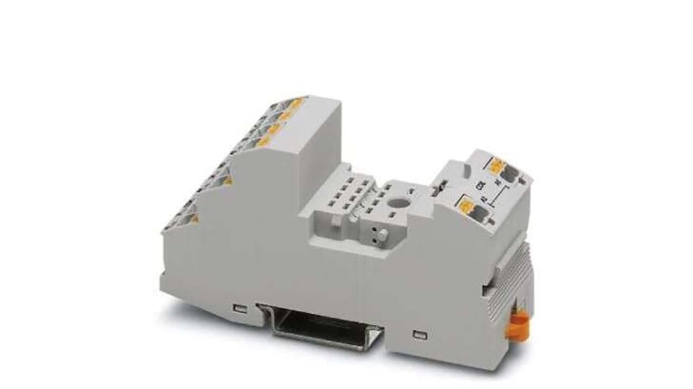 Phoenix Contact Zoccolo RIF-2-BPT, base relè per montaggio su guida DIN, 4 contatti, tensione 250V. Codice 1047028.