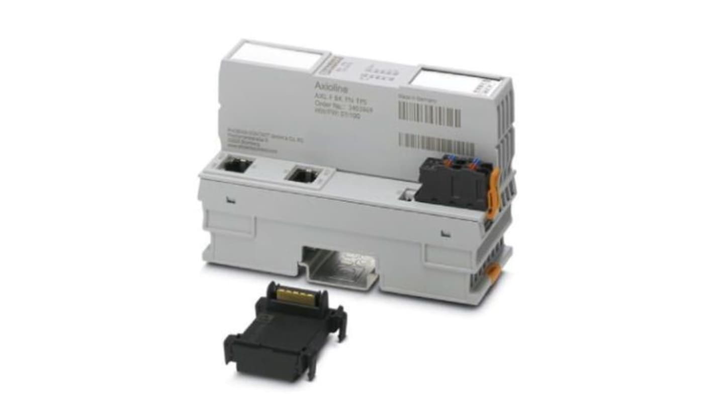 Accoppiatore bus Phoenix Contact 2403869 per Axioline F PROFINET, 2 porte Ethernet, dimensioni 126,1 x 45 x 74 mm. Connettività affidabile per reti industriali.