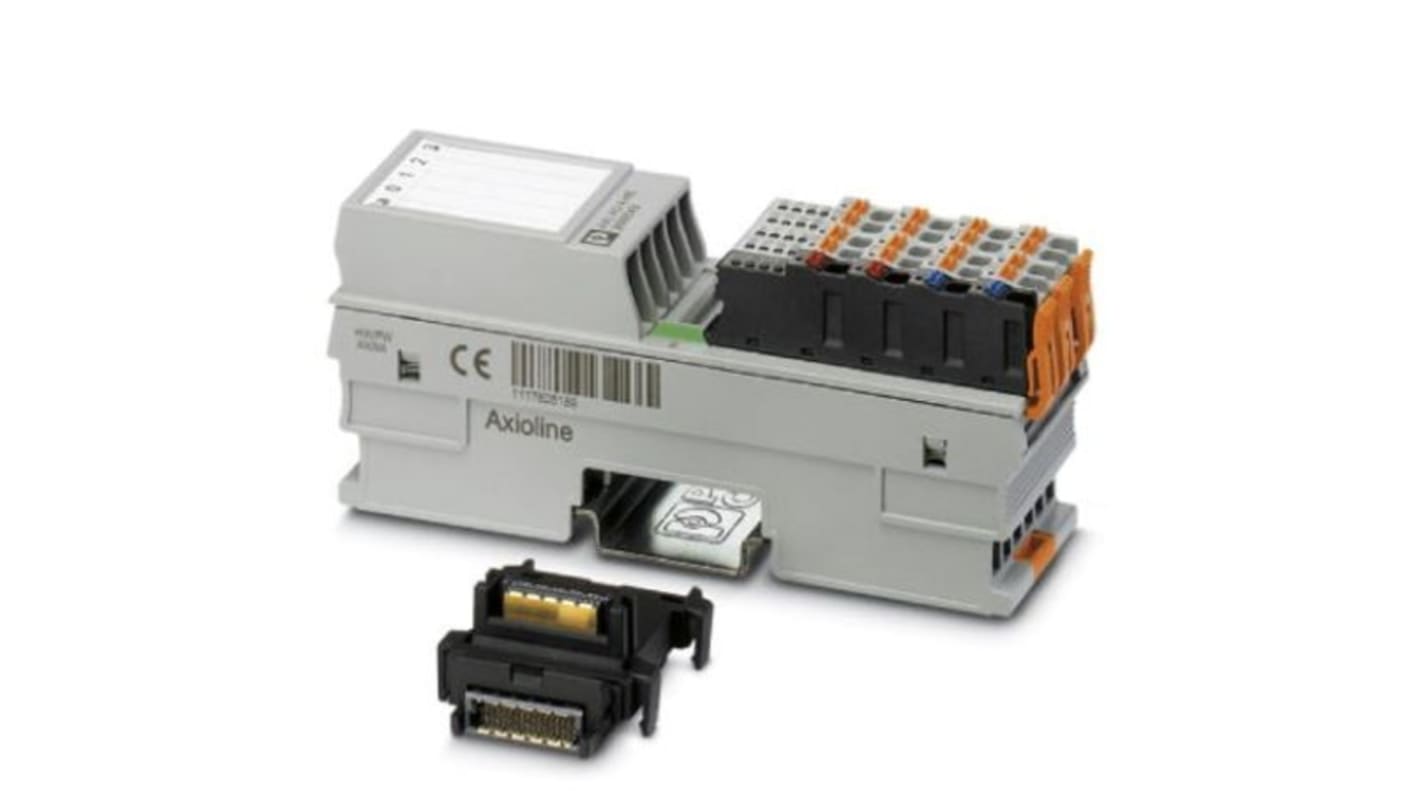 Modulo I/O Phoenix Contact 2702007, AXL F AI4 I XC 1H, 4 ingressi analogici, IP20, dimensioni 126,1 x 35 x 54 mm.