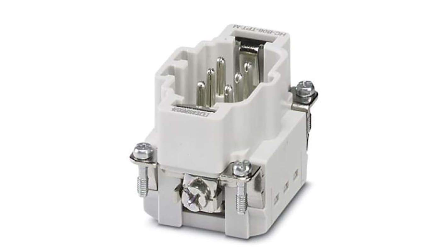 Connettore di potenza Phoenix Contact 1423015, Maschio serie HC 16A 6 vie PE. Contatti in lega di rame, -40 °C/+125 °C.