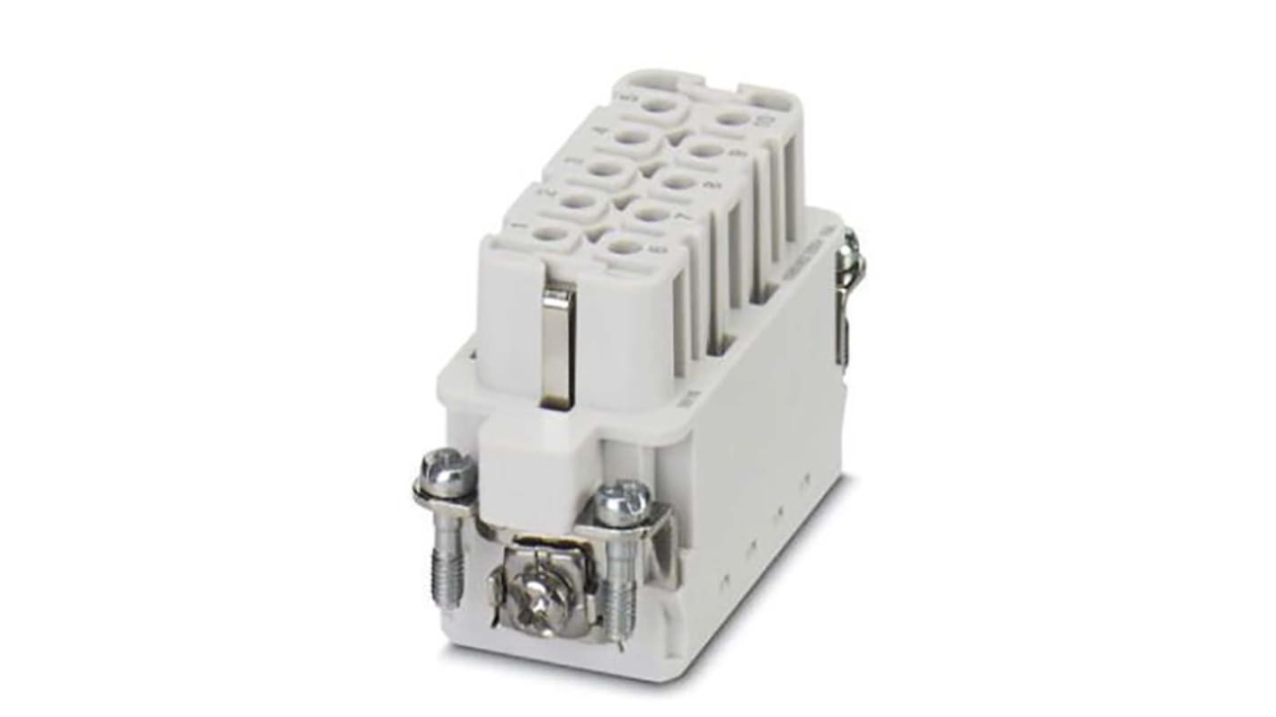 Inserto contatti femmina Phoenix Contact HC-A10-I-PT-F (1585362) - 10 vie, corrente 16A, resistente da -40°C a +125°C. Adatto per applicazioni automatizzate.
