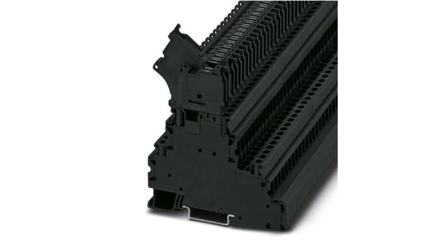 Terminale con fusibile Phoenix Contact 3214366 per guida DIN, 24A, 10 AWG, Nero, Doppio Livello, 30A - Protezione da sovracorrenti e cortocircuiti per applicazioni industriali.