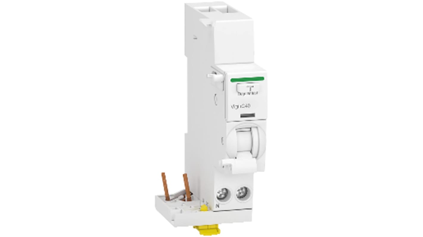 RCD Schneider Electric Vigi iC40 A9Y80625 1P+N 25A 30mA IP20. Attivazione tipo A, montaggio guida DIN, -25 a 60 °C.