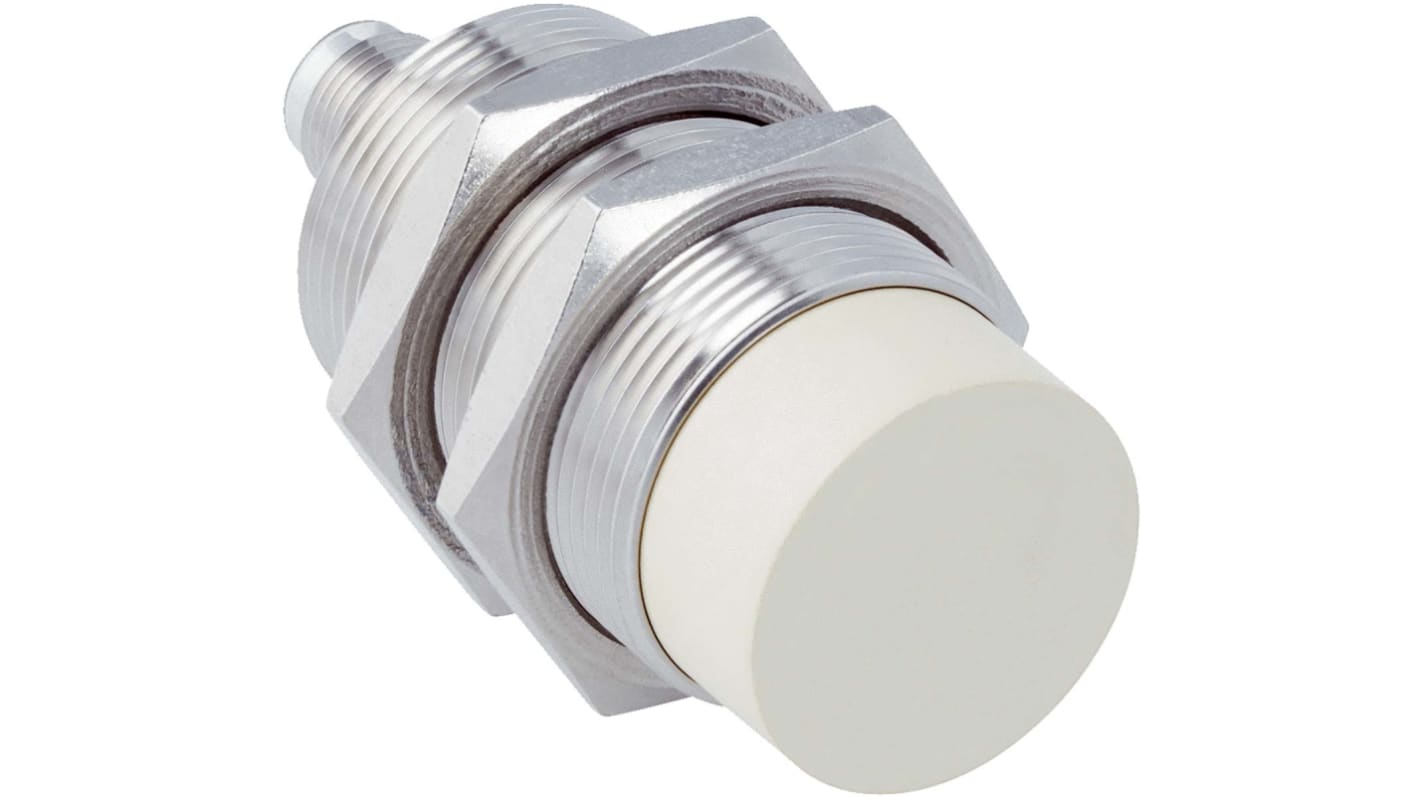 Sensore di prossimità cilindrico Sick IMF30-20NPONC0S, PNP normalmente chiuso, M30, rilevamento 20 mm, IP68/IP69K.