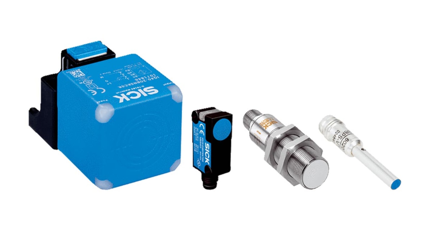 Sensore di prossimità cilindrico Sick IH06-04NPS-VT1, PNP normalmente aperto, 4 mm di rilevamento, corpo in acciaio inox, IP67.