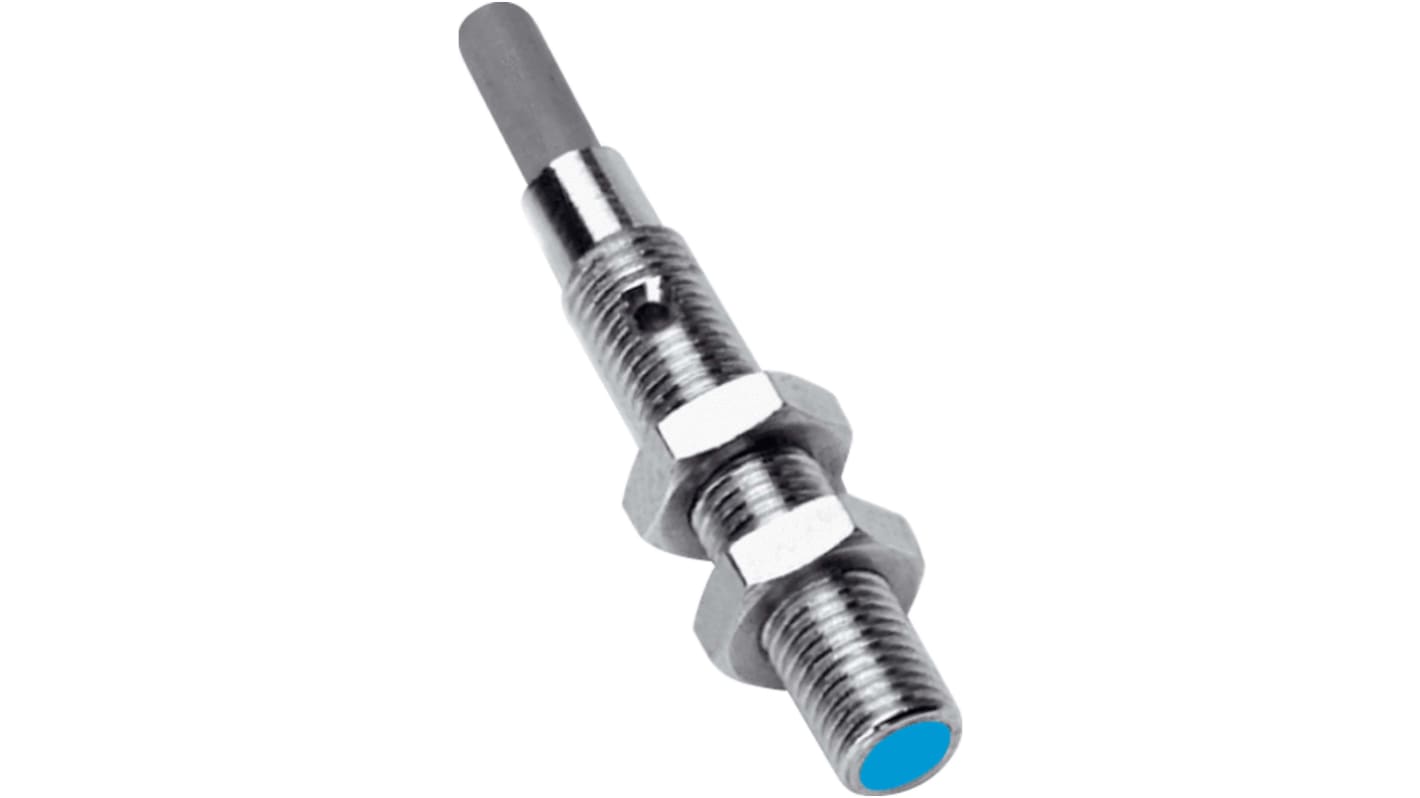 Sensore di prossimità cilindrico Sick IM04-0B6PS-ZU1, PNP, IP67, 0,6 mm di rilevamento, montaggio a filo, acciaio inox.
