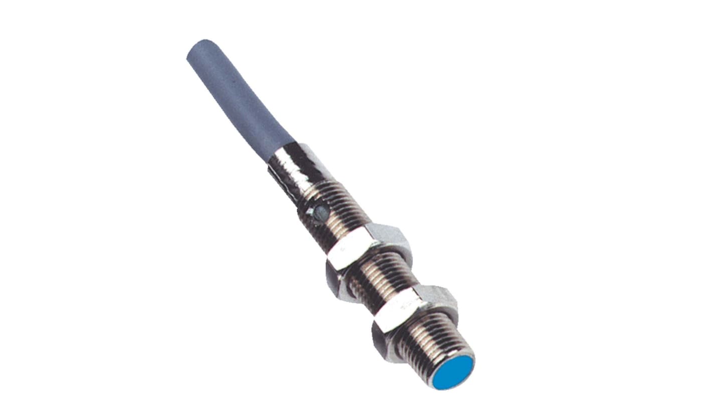 Sensore di prossimità cilindrico NPN Sick IM05-0B8NS-ZW1, rilevamento 0,8 mm, corpo in acciaio inox, grado di protezione IP67.