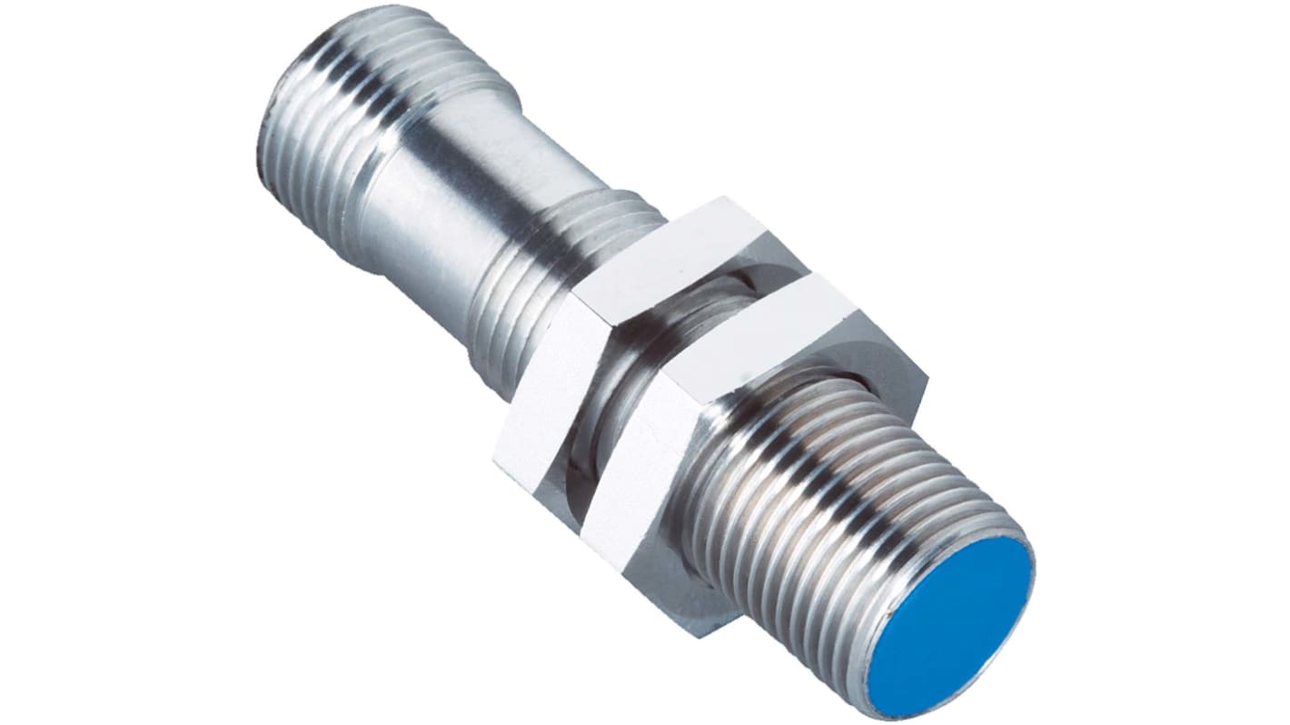 Sensore di prossimità cilindrico Sick IMA12-06BE3ZC0K, M12, rilevamento 0-6 mm, IP67, alimentazione 15-30 V, dimensioni 45x12 mm.