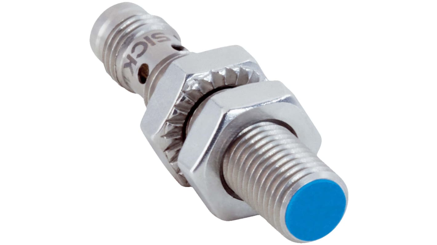 Sensore di prossimità cilindrico Sick IMB08-02BNOVT0K, NPN normalmente chiuso, M8, rilevamento 2 mm, IP68/IP69K.