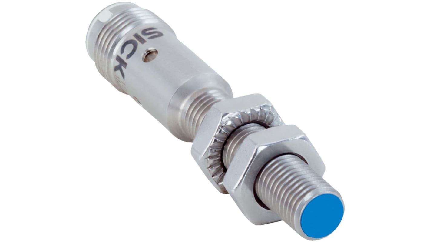 Sensore di prossimità cilindrico PNP Sick IMB08-02BPSVC0S, M8, 2 mm, IP68/IP69K, acciaio inox, connettore M12, -40/+100 °C.