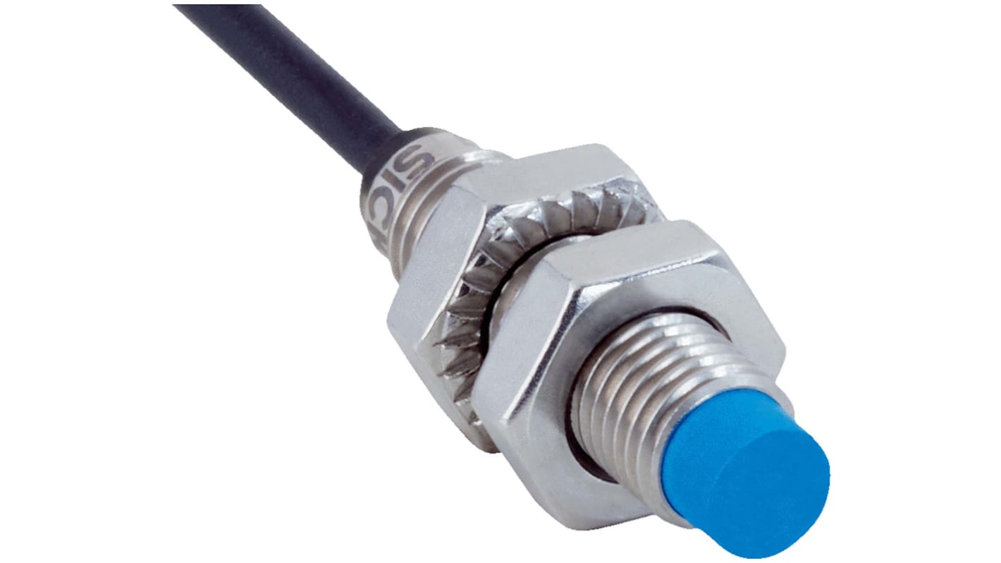 Sensore di prossimità cilindrico Sick IMB08-04NDSVU2K, induttivo NO M8, rilevamento 4 mm, IP68/IP69K, montaggio non a filo.