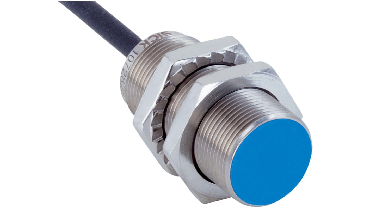 Sensore di prossimità cilindrico NPN Sick IMB18-08BNSVU2K, M18 x 1, rilevamento 8 mm, IP68/IP69K, cavo 2 m.