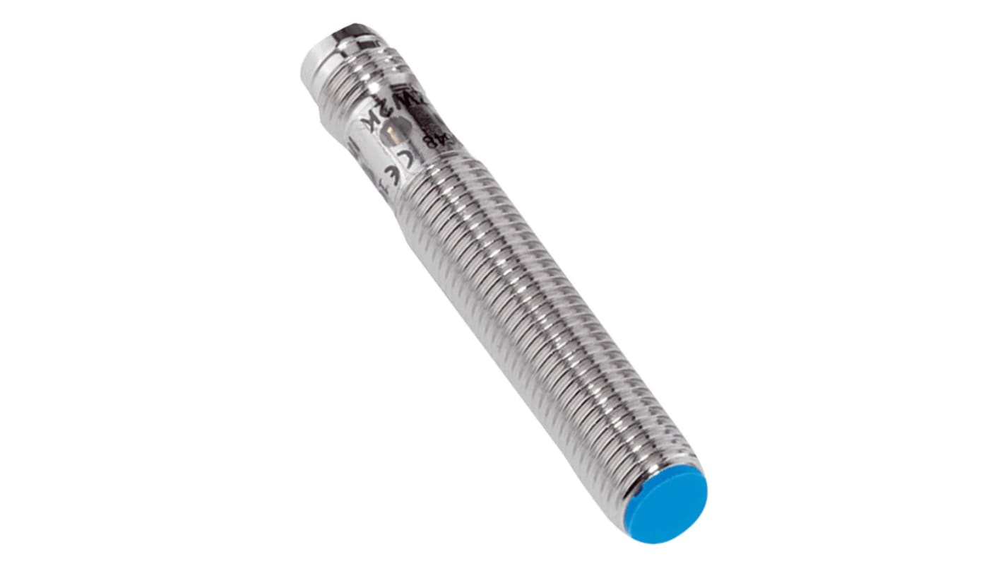 Sensore di prossimità cilindrico Sick IME08-02BDSZT0S, induttivo, M8, rilevamento 2 mm, IP67, alimentazione 10-30 V.