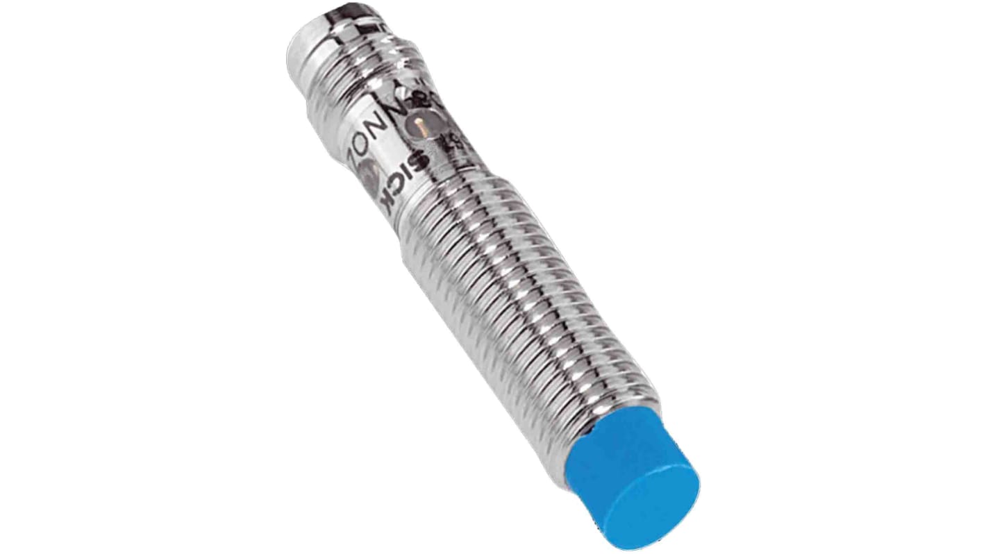 Sensore di prossimità cilindrico NPN Sick IME08-04NNSZT0K, 4 mm di rilevamento, IP67, montaggio M8. Tensione 10-30 V.