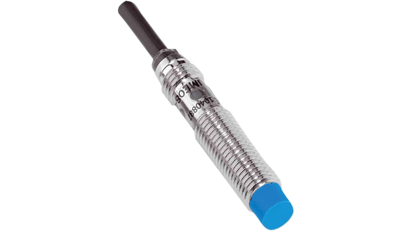 Sensore di prossimità cilindrico PNP Sick IME08-04NPOZW2K, induttivo, 4 mm, IP67, montaggio non a filo, 43 mm x 8 mm.