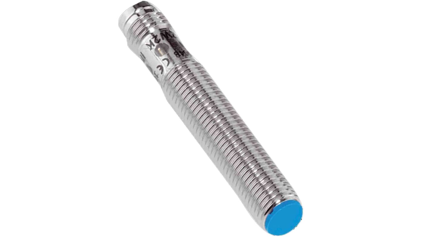 Sensore di prossimità cilindrico Sick IME08-1B5NOZT0S, NPN normalmente chiuso, M8, rilevamento 1,5 mm, IP67, montaggio a filo.