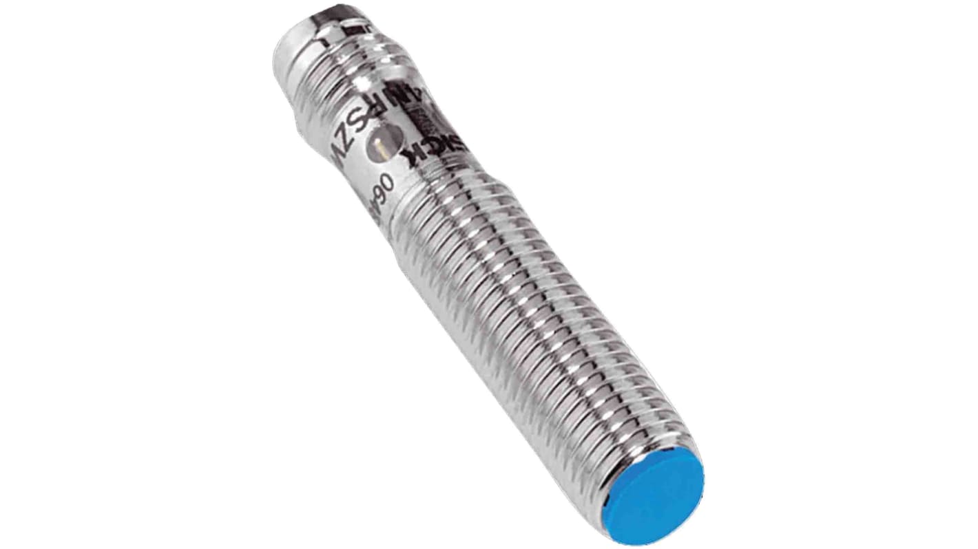 Sensore di prossimità cilindrico NPN Sick IME08-1B5NSZT0K, M8, 1,5 mm, IP67, montaggio a filo, 10-30 V, -25/+75 °C.