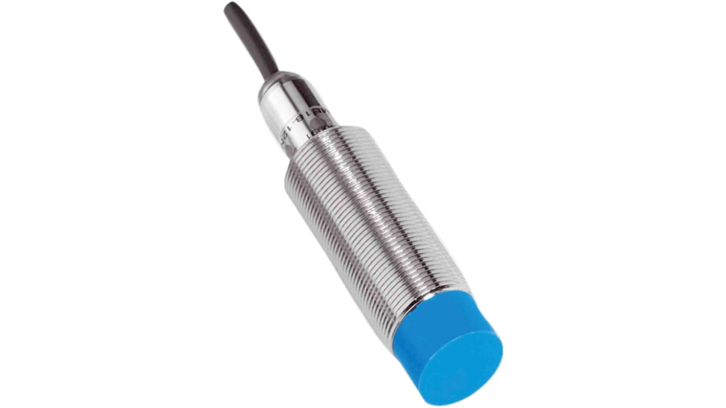 Sensore di prossimità cilindrico Sick IME12-04BNSZW5S, NPN normalmente aperto, gamma di rilevamento 4 mm, IP67, montaggio a filo.