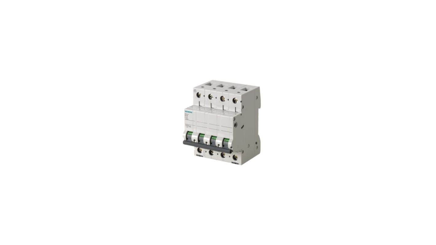 Interruttore magnetotermico Siemens 5SL4463-7 4P 63A 10 kA Tipo C per protezione da sovraccarichi e cortocircuiti. Ideale per impianti elettrici industriali.