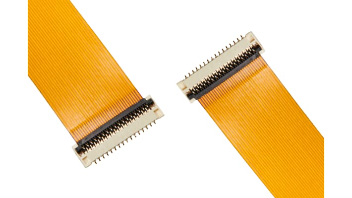 Cavo ribbon Molex 15014-0429, passo 0,25mm, lunghezza 102mm, senza terminazione, per applicazioni FFC/FPC.