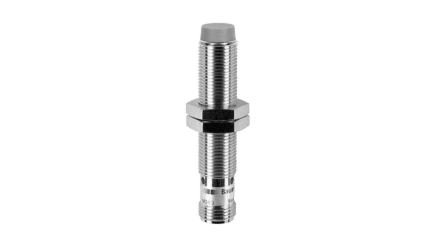 Sensore di prossimità cilindrico Baumer IFRM 08X9501/S35, tecnologia induttiva, montaggio a filo, IP67, 50 mm, rilevamento 1,5 mm.