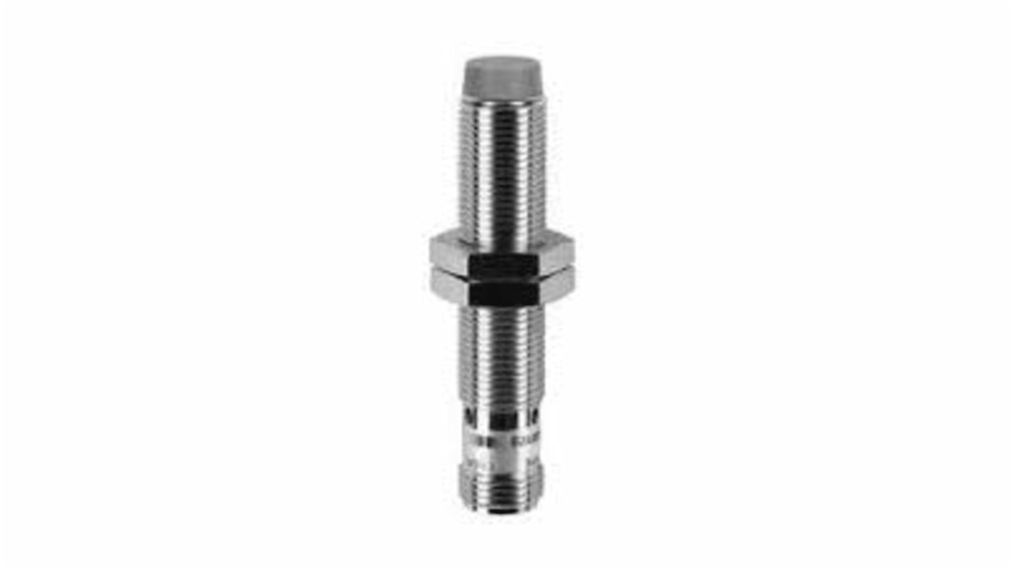 Baumer IR12.P10S-N60.PO1Z.7BO, sensore induttivo PNP M12, rilevamento 10 mm, montaggio non a filo, IP67, lunghezza 60 mm.