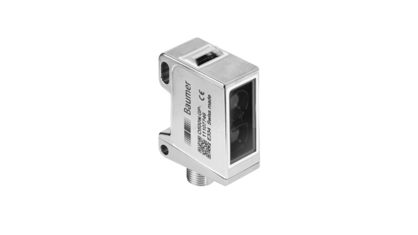 Sensore fotoelettrico rettangolare Baumer O500W.SP-GW1J.PVO, rilevamento 600 mm, connettore M12, protezione IP 67.